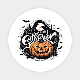 Happy Halloween typography poster with handwritten calligraphy text illustration Magnet